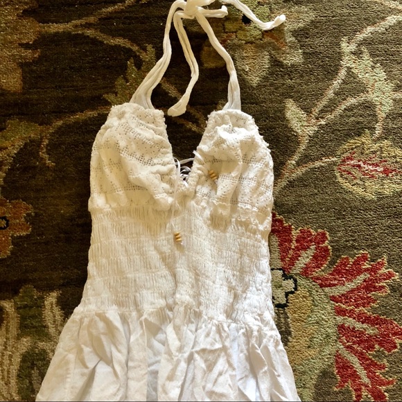 Cute White Fairy Pixie Midi Halter Dress NWOT - Picture 4 of 4